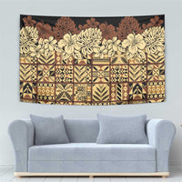 Niue Hiapo Motif Tapestry Tapa Classic - Black Ver LT7 - Polynesian Pride