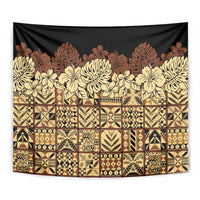 Niue Hiapo Motif Tapestry Tapa Classic - Black Ver LT7 - Polynesian Pride