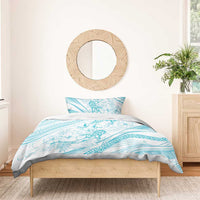 Sharks Couple Dreamy Polynesians Floral Sea Bedding Set Turquoise - Polynesian Pride