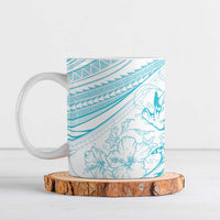 Sharks Couple Dreamy Polynesians Floral Sea Ceramic Mug Turquoise - Polynesian Pride