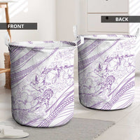 Sharks Couple Dreamy Polynesians Floral Sea Laundry Basket Lilac - Polynesian Pride