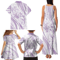 Sharks Couple Dreamy Polynesians Floral Sea Family Matching Tank Maxi Dress and Hawaiian Shirt Lilac LT7 - Polynesian Pride