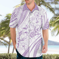 Sharks Couple Dreamy Polynesians Floral Sea Hawaiian Shirt Lilac - Polynesian Pride