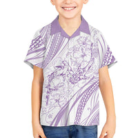 Sharks Couple Dreamy Polynesians Floral Sea Hawaiian Shirt Lilac - Polynesian Pride