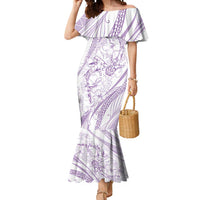 Sharks Couple Dreamy Polynesians Floral Sea Mermaid Dress Lilac LT7 Women Lilac - Polynesian Pride