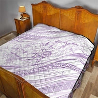 Sharks Couple Dreamy Polynesians Floral Sea Quilt Lilac - Polynesian Pride