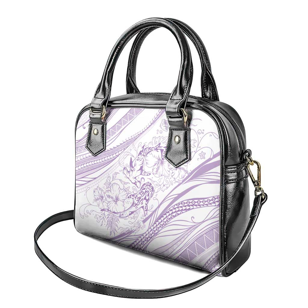 Sharks Couple Dreamy Polynesians Floral Sea Shoulder Handbag Lilac - Polynesian Pride
