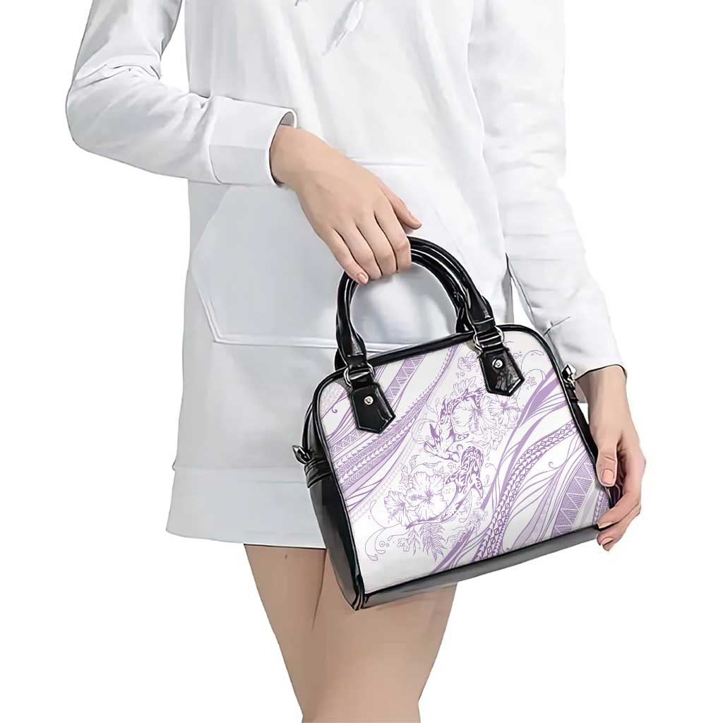 Sharks Couple Dreamy Polynesians Floral Sea Shoulder Handbag Lilac - Polynesian Pride
