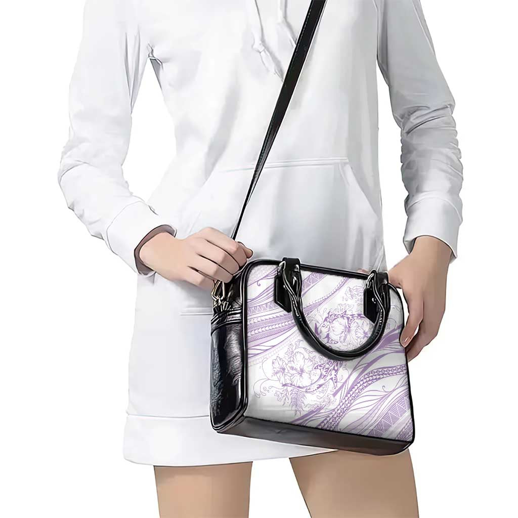 Sharks Couple Dreamy Polynesians Floral Sea Shoulder Handbag Lilac - Polynesian Pride