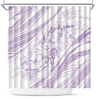 Sharks Couple Dreamy Polynesians Floral Sea Shower Curtain Lilac LT7 Lilac - Polynesian Pride