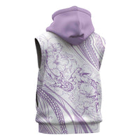 Sharks Couple Dreamy Polynesians Floral Sea Sleeveless Zip Hoodie Lilac LT7 - Polynesian Pride