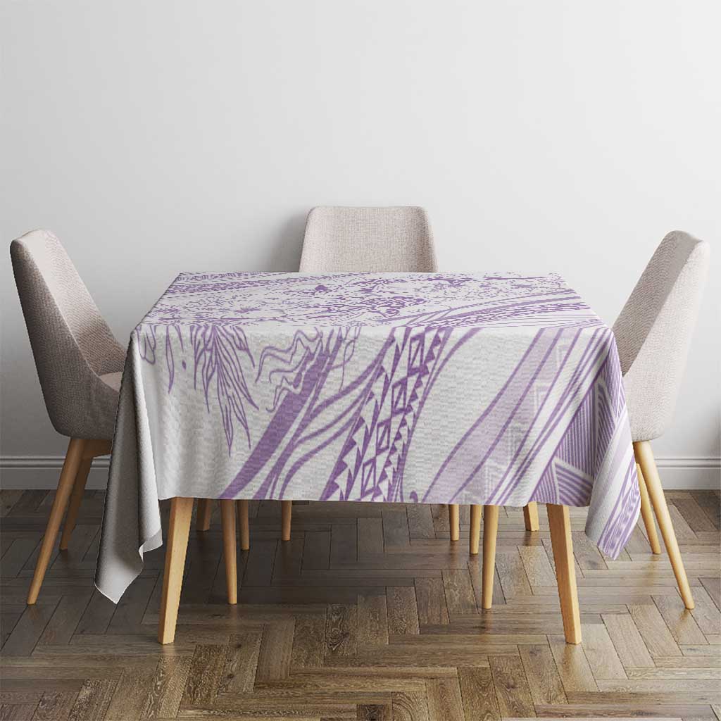 Sharks Couple Dreamy Polynesians Floral Sea Tablecloth Lilac - Polynesian Pride