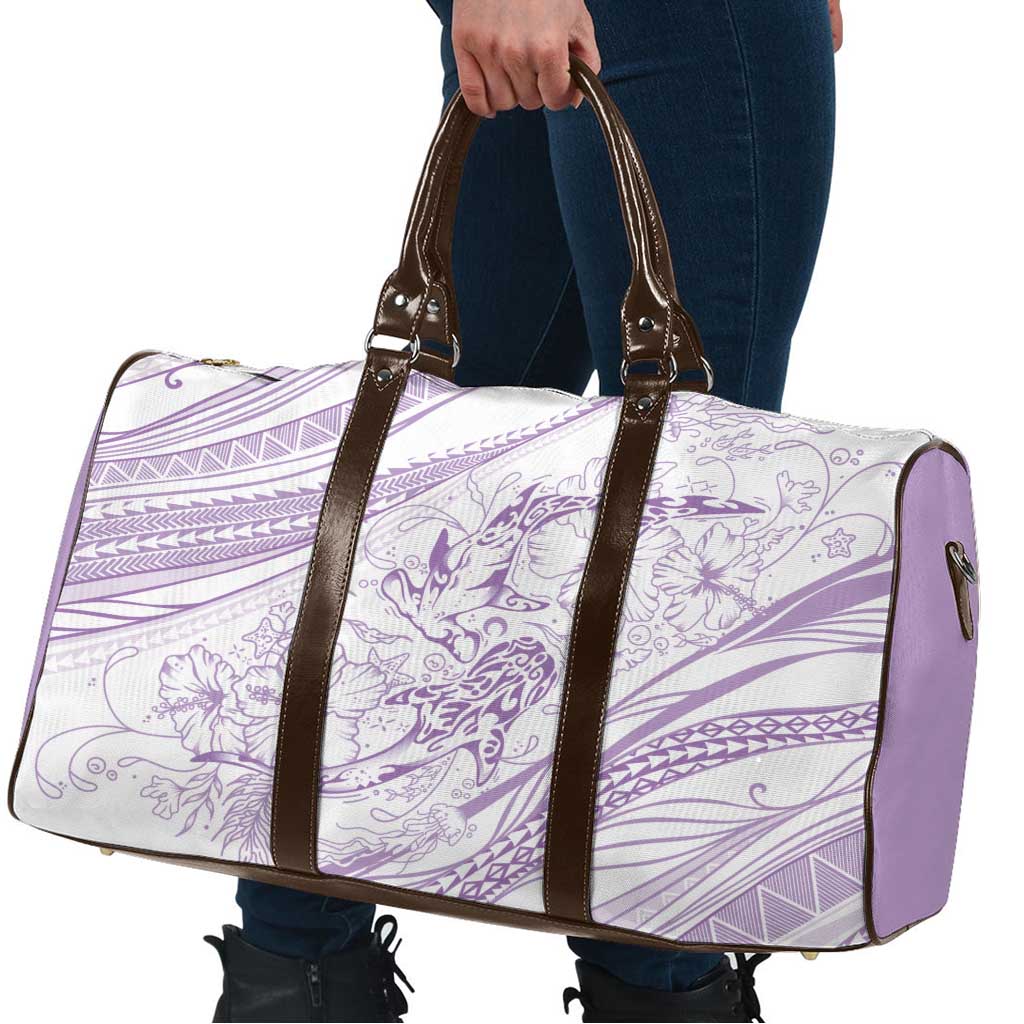 Sharks Couple Dreamy Polynesians Floral Sea Travel Bag Lilac LT7 - Polynesian Pride
