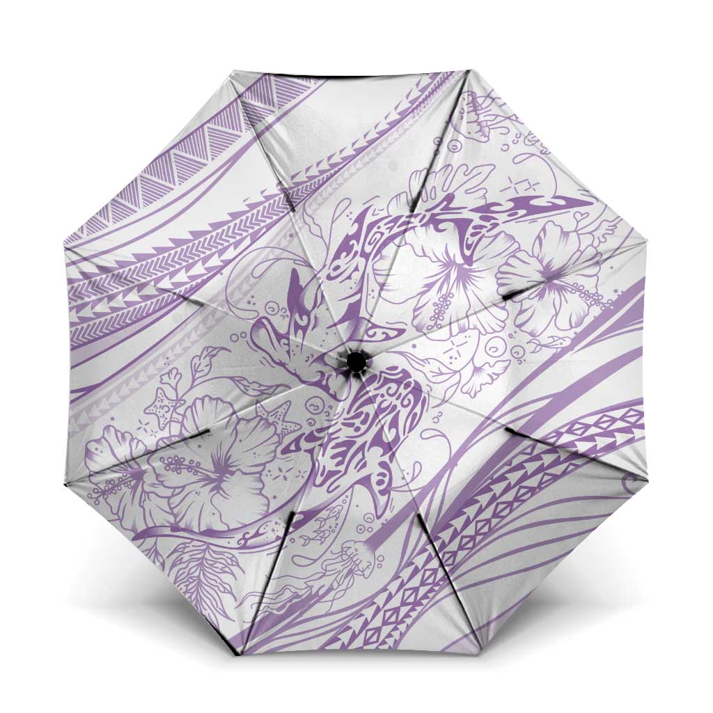 Sharks Couple Dreamy Polynesians Floral Sea Umbrella Lilac LT7 One Size Folded 11.42 inch Opened Diameter 37.4 inch Lilac - Polynesian Pride