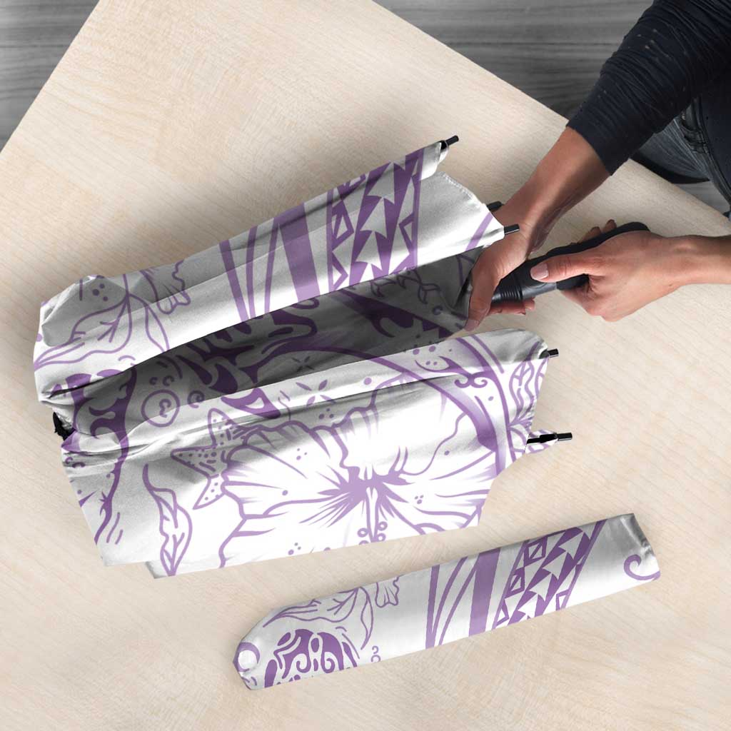 Sharks Couple Dreamy Polynesians Floral Sea Umbrella Lilac LT7 - Polynesian Pride