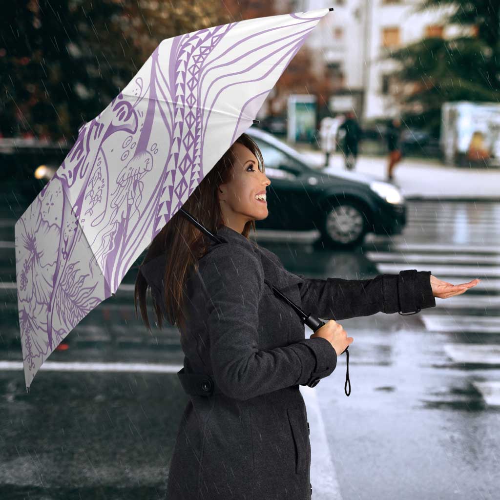 Sharks Couple Dreamy Polynesians Floral Sea Umbrella Lilac LT7 - Polynesian Pride