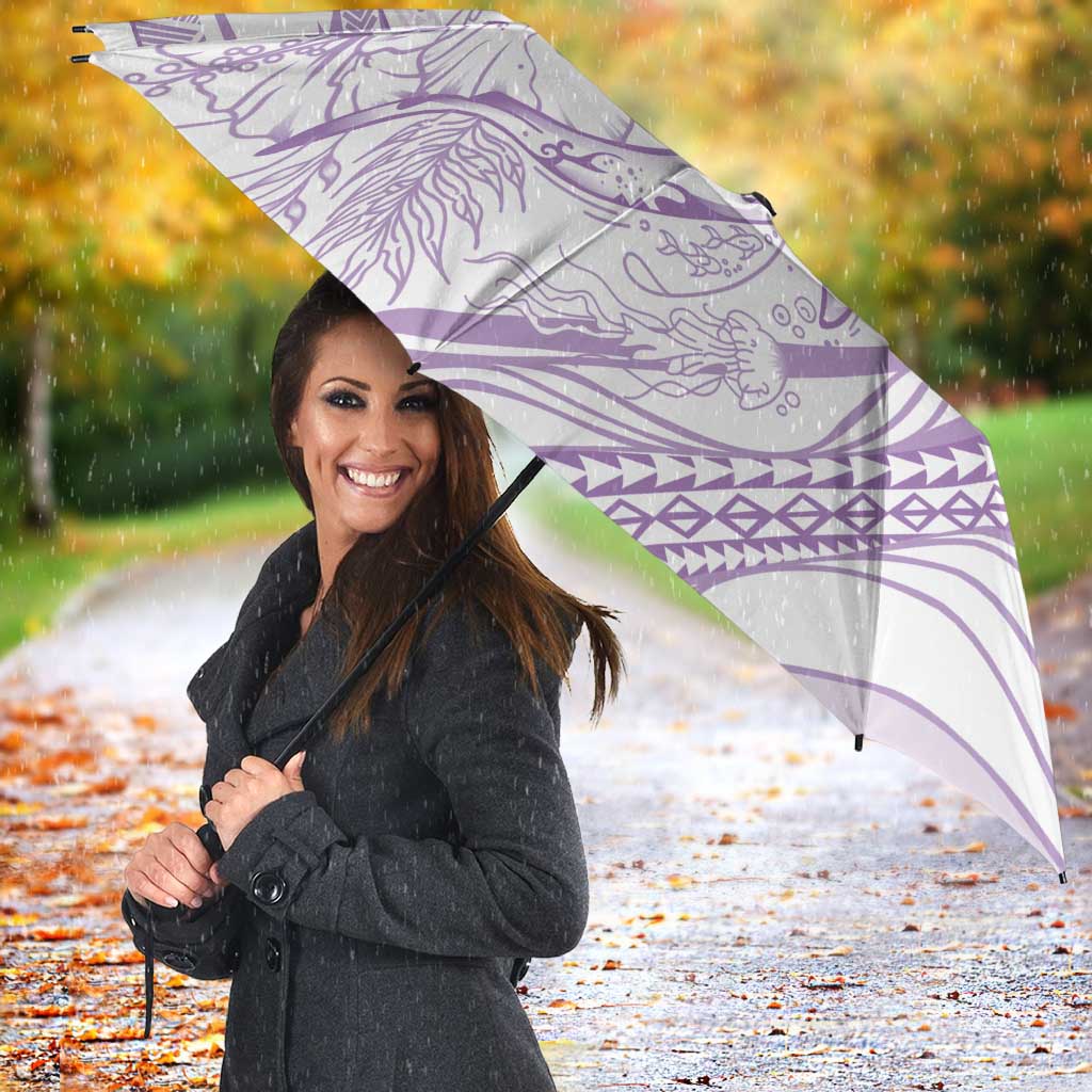 Sharks Couple Dreamy Polynesians Floral Sea Umbrella Lilac LT7 - Polynesian Pride