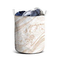 Sharks Couple Dreamy Polynesians Floral Sea Laundry Basket Hazel - Polynesian Pride
