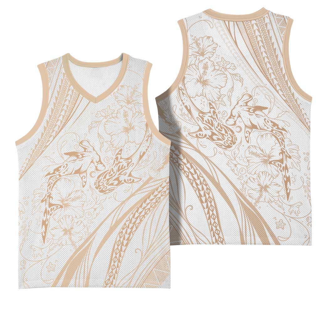 Sharks Couple Dreamy Polynesians Floral Sea Basketball Jersey Hazel - Polynesian Pride