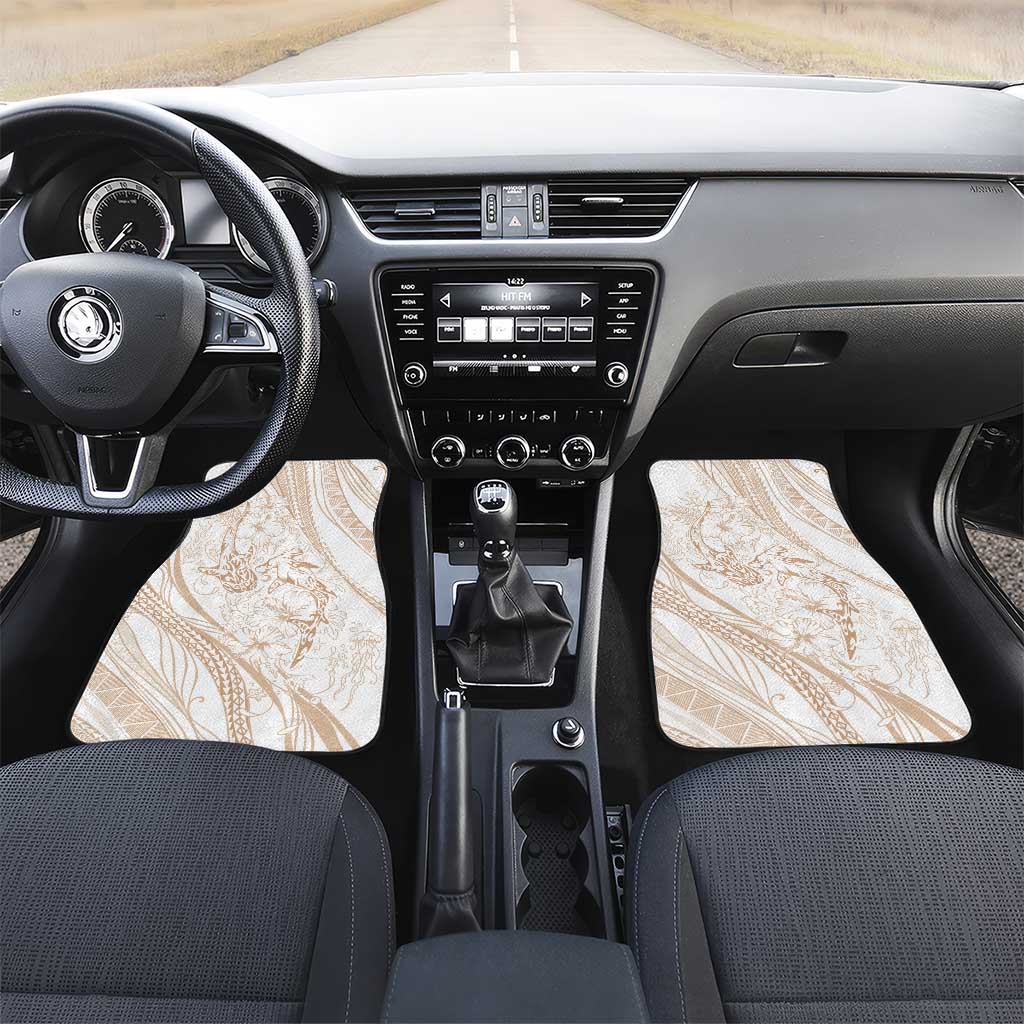 Sharks Couple Dreamy Polynesians Floral Sea Car Mats Hazel - Polynesian Pride