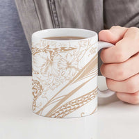 Sharks Couple Dreamy Polynesians Floral Sea Ceramic Mug Hazel - Polynesian Pride