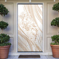 Sharks Couple Dreamy Polynesians Floral Sea Door Cover Hazel LT7 Hazel - Polynesian Pride