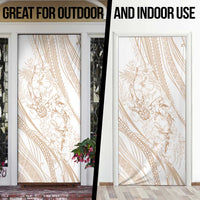 Sharks Couple Dreamy Polynesians Floral Sea Door Cover Hazel LT7 - Polynesian Pride