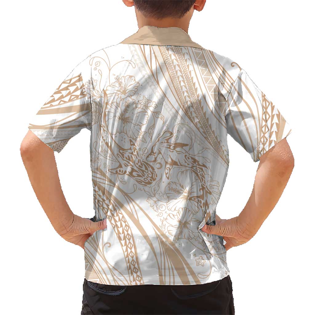 Sharks Couple Dreamy Polynesians Floral Sea Family Matching Mermaid Dress and Hawaiian Shirt Hazel LT7 - Polynesian Pride