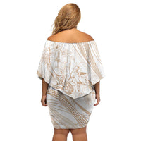 Sharks Couple Dreamy Polynesians Floral Sea Family Matching Off Shoulder Short Dress and Hawaiian Shirt Hazel LT7 - Polynesian Pride