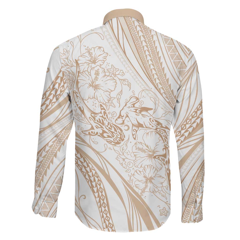 Sharks Couple Dreamy Polynesians Floral Sea Family Matching Puletasi and Hawaiian Shirt Hazel LT7 - Polynesian Pride