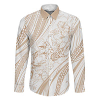 Sharks Couple Dreamy Polynesians Floral Sea Family Matching Summer Maxi Dress and Hawaiian Shirt Hazel LT7 Dad's Shirt - Long Sleeve Hazel - Polynesian Pride