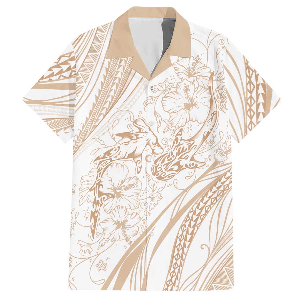 Sharks Couple Dreamy Polynesians Floral Sea Hawaiian Shirt Hazel LT7 Hazel - Polynesian Pride