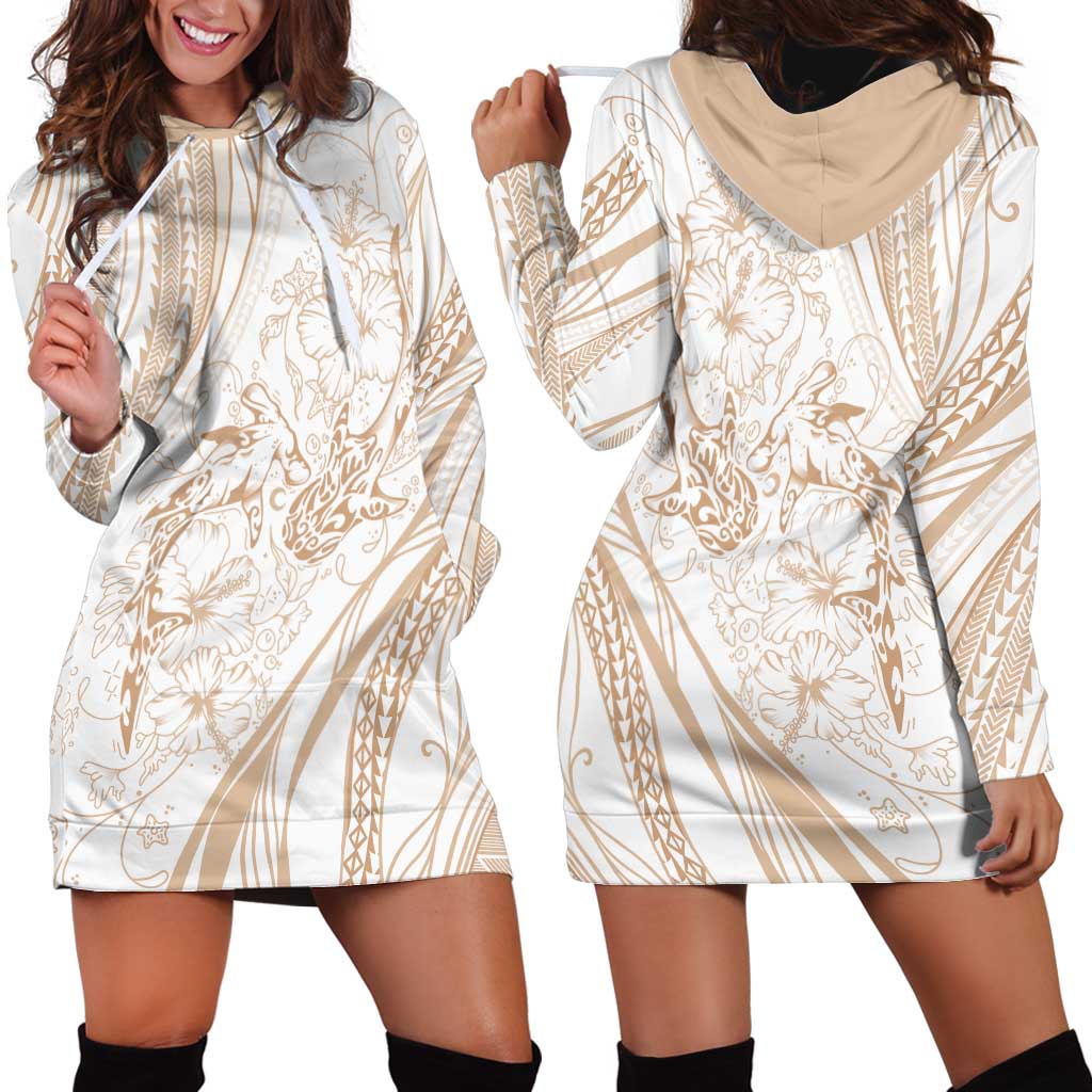 Sharks Couple Dreamy Polynesians Floral Sea Hoodie Dress Hazel LT7 - Polynesian Pride