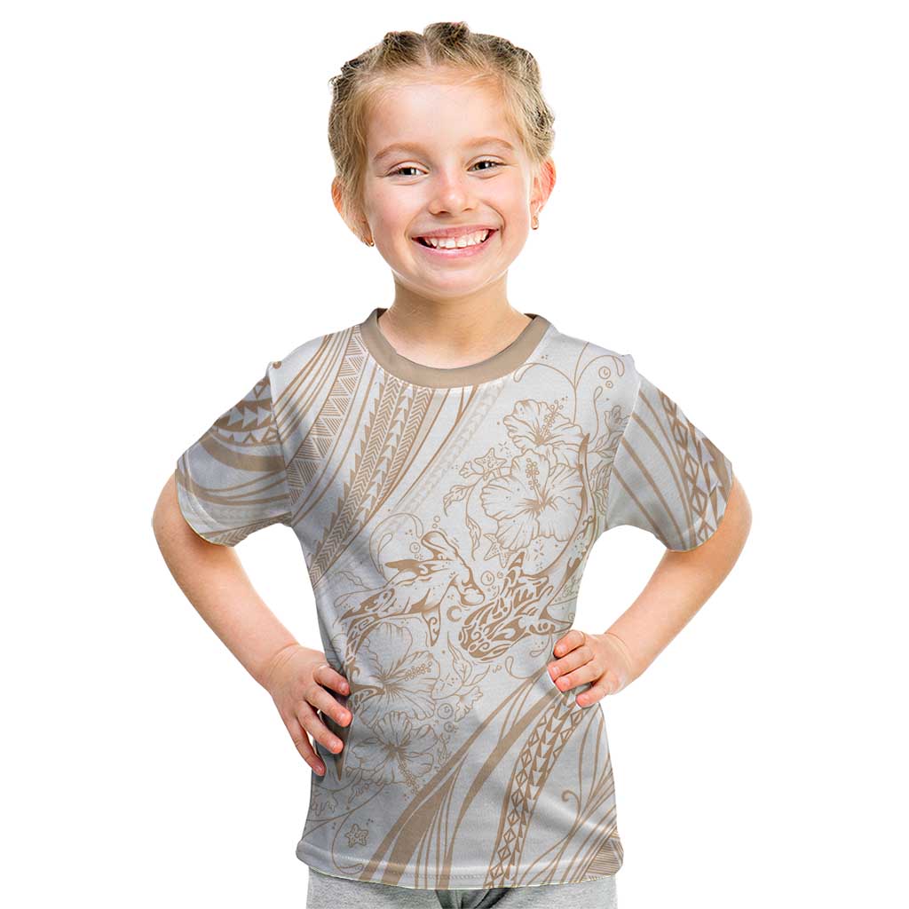 Sharks Couple Dreamy Polynesians Floral Sea Kid T Shirt Hazel - Polynesian Pride