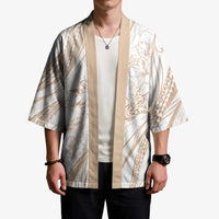 Sharks Couple Dreamy Polynesians Floral Sea Kimono Hazel - Polynesian Pride