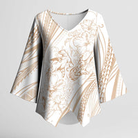 Sharks Couple Dreamy Polynesians Floral Sea Kimono Sleeve Blouse Hazel - Polynesian Pride