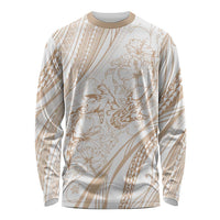 Sharks Couple Dreamy Polynesians Floral Sea Long Sleeve Shirt Hazel LT7 Unisex Hazel - Polynesian Pride