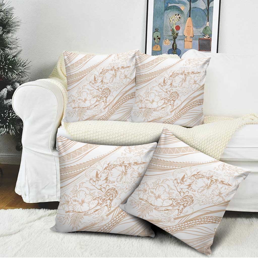 Sharks Couple Dreamy Polynesians Floral Sea Pillow Cover Hazel - Polynesian Pride