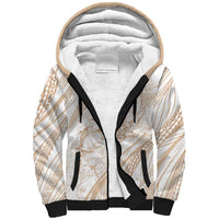 Sharks Couple Dreamy Polynesians Floral Sea Sherpa Hoodie Hazel - Polynesian Pride