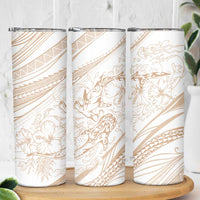 Sharks Couple Dreamy Polynesians Floral Sea Skinny Tumbler Hazel LT7 - Polynesian Pride