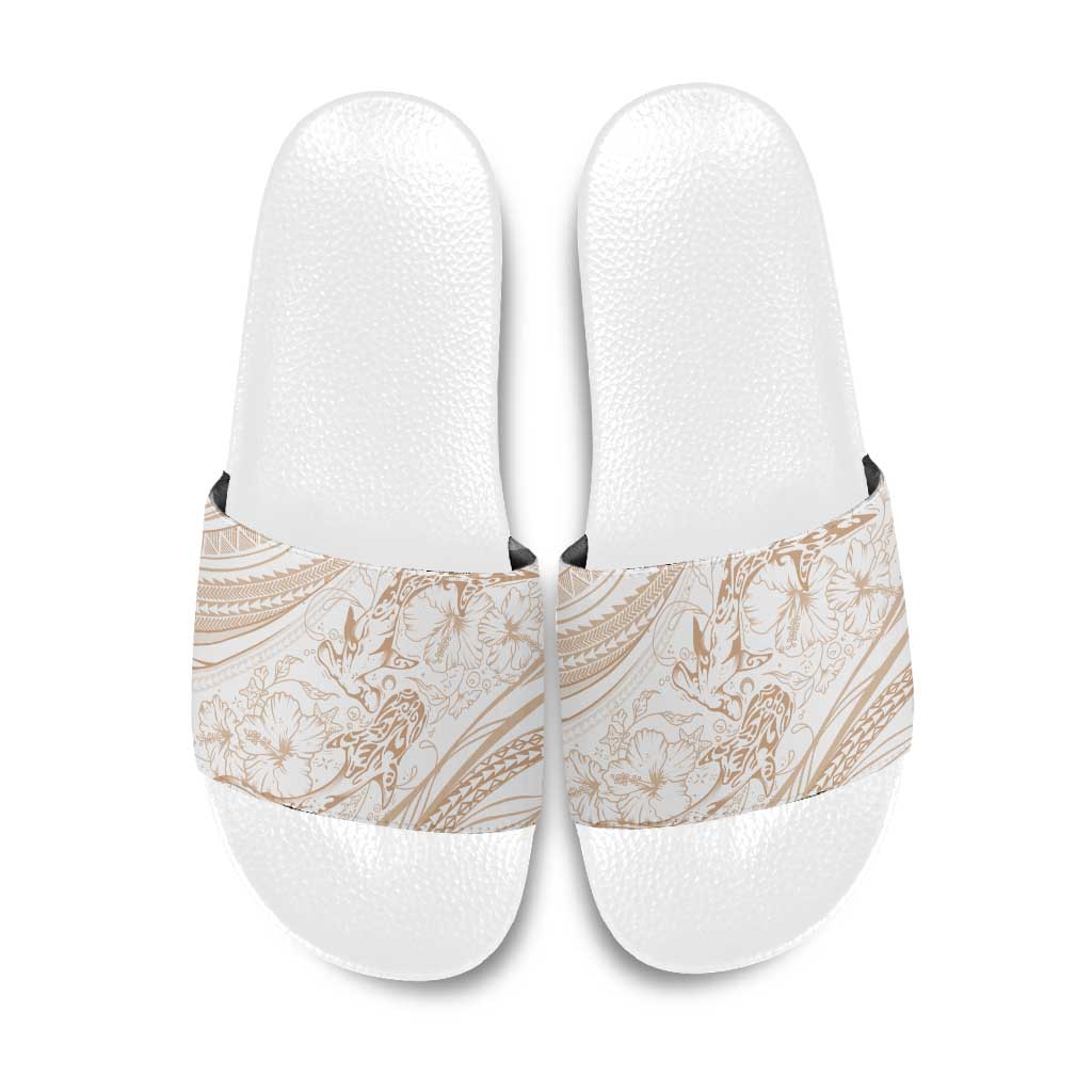 Sharks Couple Dreamy Polynesians Floral Sea Slide Sandals Hazel - Polynesian Pride