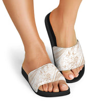 Sharks Couple Dreamy Polynesians Floral Sea Slide Sandals Hazel - Polynesian Pride