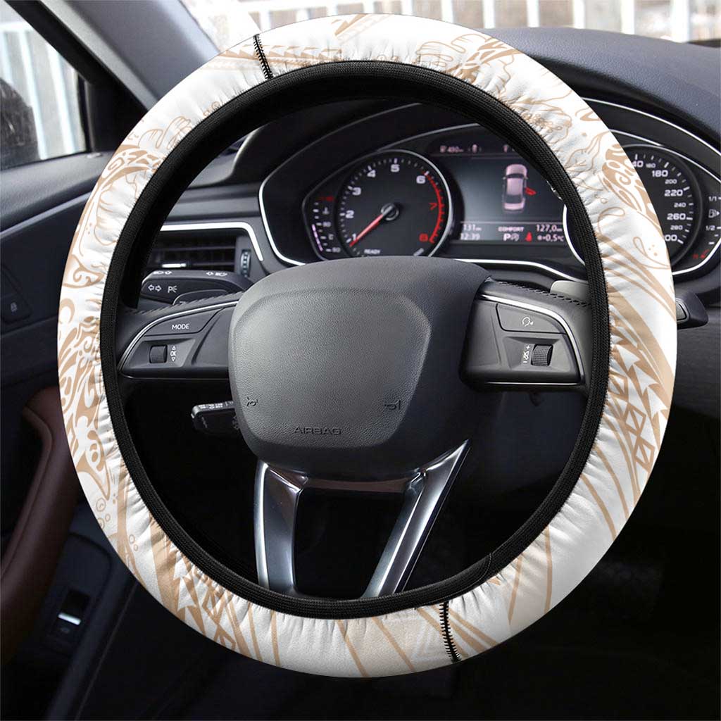 Sharks Couple Dreamy Polynesians Floral Sea Steering Wheel Cover Hazel - Polynesian Pride