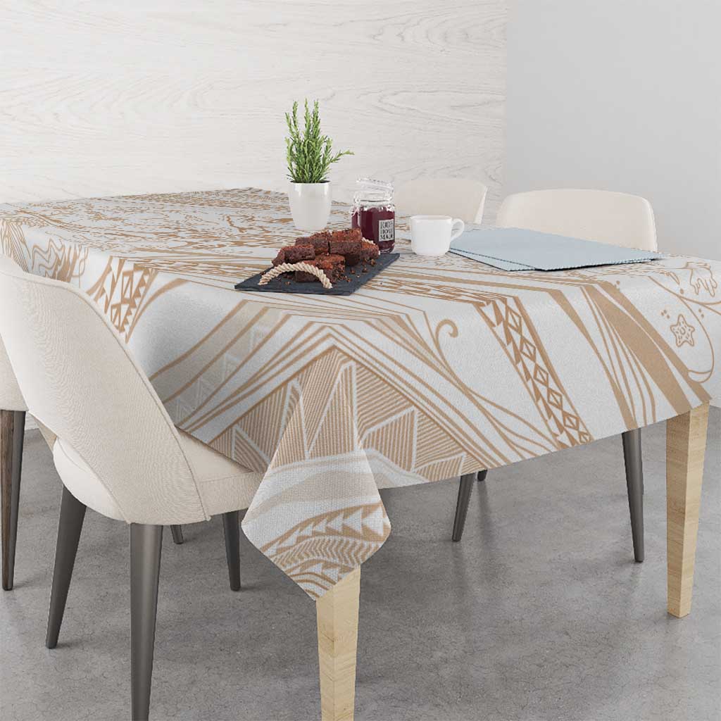 Sharks Couple Dreamy Polynesians Floral Sea Tablecloth Hazel - Polynesian Pride