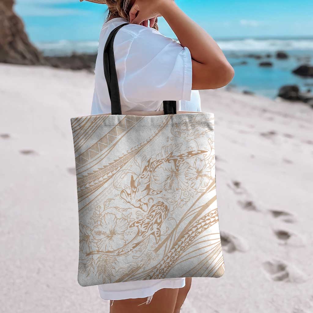 Sharks Couple Dreamy Polynesians Floral Sea Tote Bag Hazel LT7 - Polynesian Pride