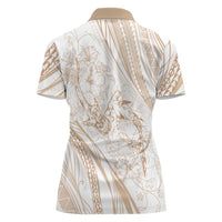Sharks Couple Dreamy Polynesians Floral Sea Women Polo Shirt Hazel LT7 - Polynesian Pride