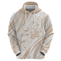 Sharks Couple Dreamy Polynesians Floral Sea Zip Hoodie Hazel - Polynesian Pride