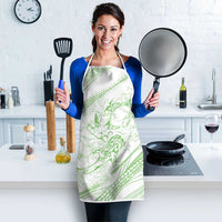 Sharks Couple Dreamy Polynesians Floral Sea Apron Emerald - Polynesian Pride