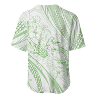 Sharks Couple Dreamy Polynesians Floral Sea Baseball Jersey Emerald - Polynesian Pride