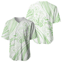 Sharks Couple Dreamy Polynesians Floral Sea Baseball Jersey Emerald - Polynesian Pride